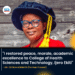 I Restored Peace, Morale, Academic Excellence to College of Health Sciences and Technology, Ijero Ekiti — Dr Cecilia