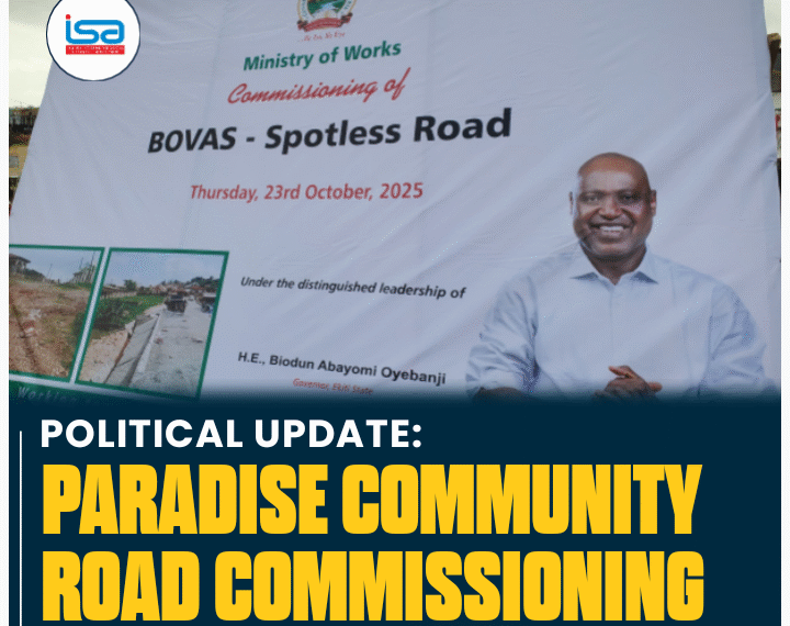 Commissioning of the Paradise Community Road beside BOVAS, Bank Road, Ado-Ekiti!