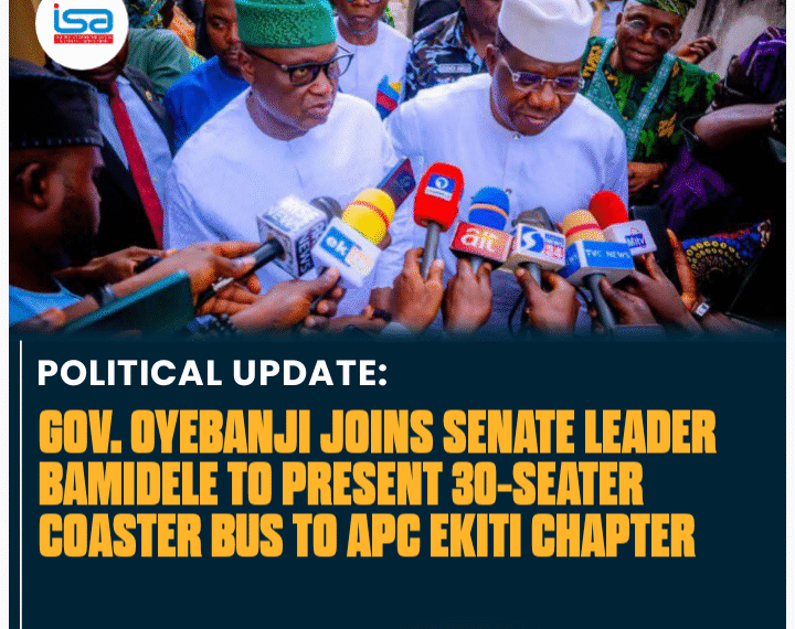 Governor Oyebanji Joins Senate Leader Bamidele to Present 30-Seater Coaster Bus to APC Ekiti Chapter