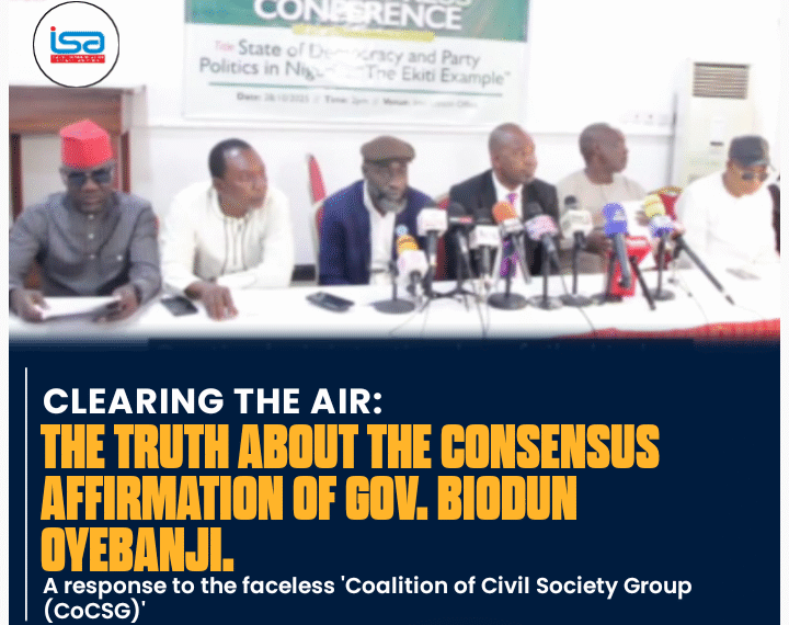 Clearing the Air: The Truth About the Consensus Affirmation of Governor Biodun Abayomi Oyebanji