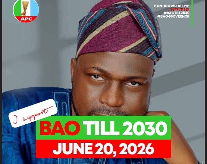 I, Honourable Afuye Idowu support Governor Biodun Abayomi Oyebanji(BAO)’s Second Term Ambition to be the governor of Ekiti State
