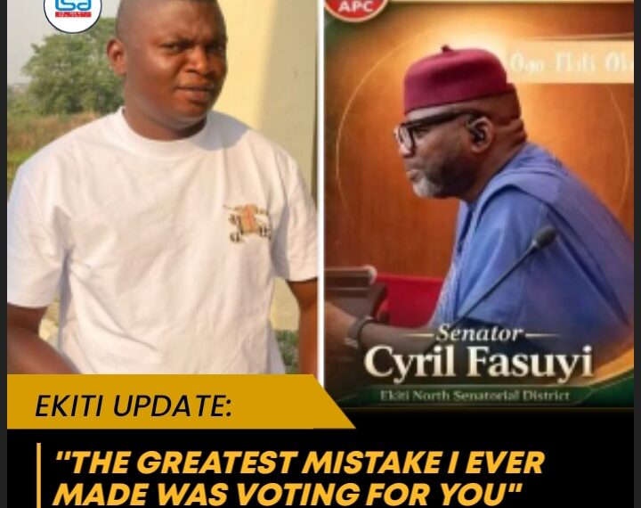 Everytime I remember that I voted for Senator Cyril Fasuyi, I do cry within me and I do hate myself