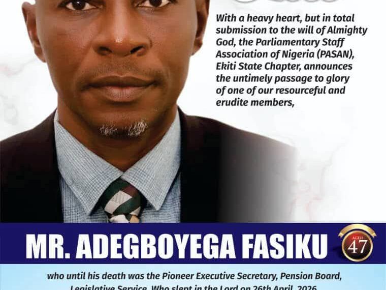 A GREAT LIGHT DIMMED: HON. IDOWU AFUYE (UROWOROMI) MOURNS ADEGBOYEGA FASIKU