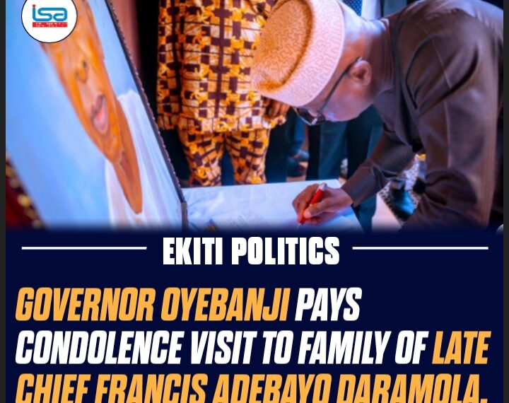GOVERNOR OYEBANJI PAYS CONDOLENCE VISIT TO FAMILY OF LATE CHIEF FRANCIS ADEBAYO DARAMOLA