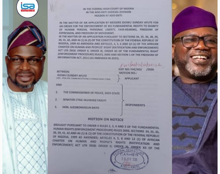 HON. IDOWU SUNDAY AFUYE DRAGS SENATOR CYRIL FASUYI, OTHERS TO COURT OVER ALLEGED DEFAMATION